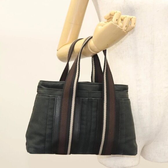 HERMES Toroca Horizontal PM Hand Bag Canvas Black Auth - Picture 1 of 16